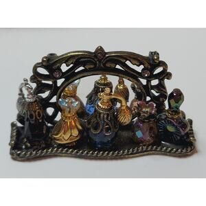 Rare Vintage Sweet Romance Miniature Perfume Mirror Vanity Pin by S Cooper